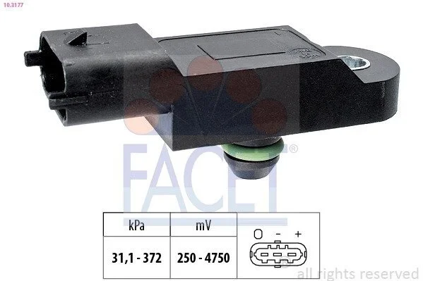 Датчик тиску наддуву Renault Laguna/Master/Megane/Trafic/Scenic 1.6-3.0 05- (10.3177) Facet FACET 103177 (фото 1)