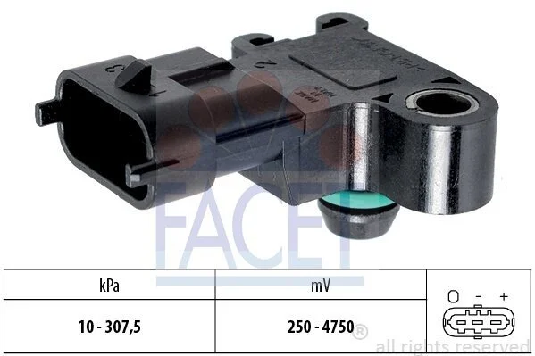 Датчик тиску наддуву (3 конт.) FORD TOURNEO/FIESTA VI 1.0-3.2D 07- (10.3244) Facet FACET 103244 (фото 1)