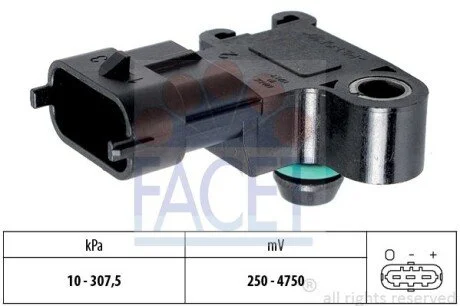 Датчик тиску наддуву (3 конт.) FORD TOURNEO/FIESTA VI 1.0-3.2D 07- (10.3244) Facet FACET 103244