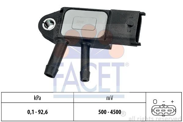 Датчик тиску вихлопних газів Doblo/Ducato/Fiorino/Qubo/Daily 1.3/1.6/2.0 D/Multijet 10- (10.3292) Facet FACET 103292 (фото 1)