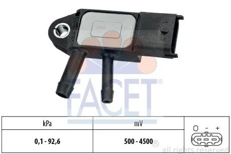 Датчик тиску вихлопних газів Doblo/Ducato/Fiorino/Qubo/Daily 1.3/1.6/2.0 D/Multijet 10- (10.3292) Facet FACET 103292