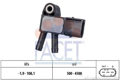 Датчик тиску вихлопних газів MB OM646/651 06- (10.3294) Facet FACET 103294