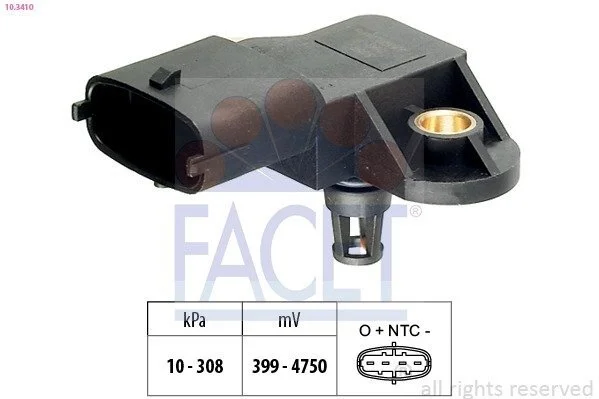 Датчик тиску вихлопних газів Suzuki Swift/SX4/Vitara 1.0/1.4i 13-> (10.3410) Facet FACET 103410 (фото 1)