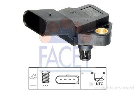 Датчик температури повітря Skoda Roomster 1.2 tdi (10-15) (10.4040) Facet FACET 104040