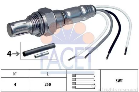 Датчик кислорода (лямбда-зонд) AUDI/CHEVROLET/FIAT/HONDA/MITSUBISHI/FORD (10.700 FACET 107008