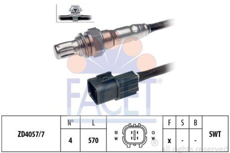 Датчик кислорода (лямбда-зонд) Hyundai SantaFe (01-), Sonata (98-)/KIA Sorento (FACET 107510