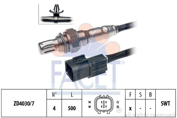 Датчик кислорода (лямбда-зонд) Mitsubishi Outlander ii 3.0 4wd (09-12) (10.7658) Facet FACET 107658 (фото 1)