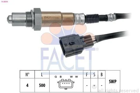 Датчик кислорода Captur 0.9 Tce, 1.2 Tce (13-) Facet FACET 108094