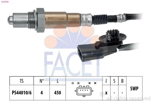 Датчик кислорода (лямбда-зонд) Logan 06-/Clio 01- 1.2-1.6 (10.8169) Facet FACET 108169 (фото 1)