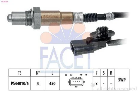 Датчик кислорода (лямбда-зонд) Logan 06-/Clio 01- 1.2-1.6 (10.8169) Facet FACET 108169