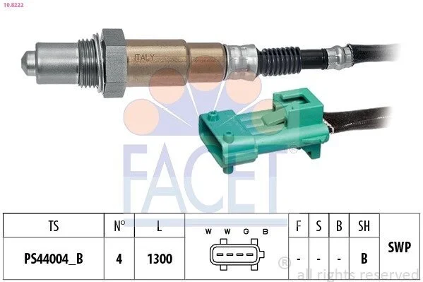 Датчик кислорода (лямбда-зонд) Berlingo/Partner 1.6i 08- (10.8222) Facet FACET 108222 (фото 1)