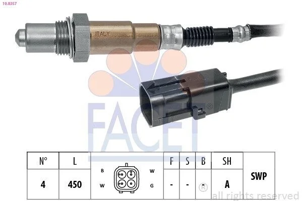 Датчик кисню (лямбда-зонд) 2108 -2123 (0258006537) Facet FACET 108357 (фото 1)