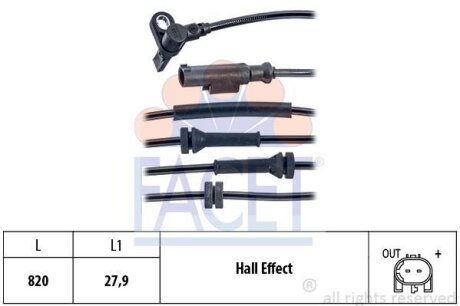 Датчик ABS Opel Corsa D, E (06-) (21.0128) FACET 210128