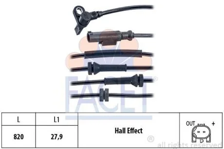 Датчик ABS Opel Corsa D, E (06-) (21.0128) Facet FACET 210128