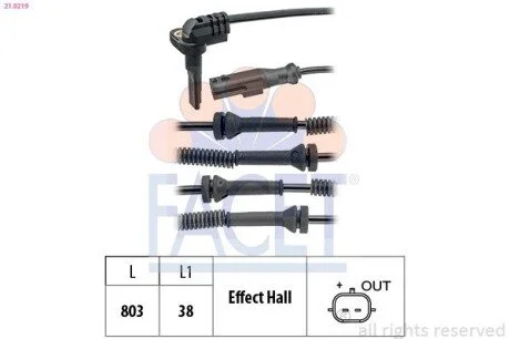Датчик ABS TRAFIC III (14-) Facet FACET 210219