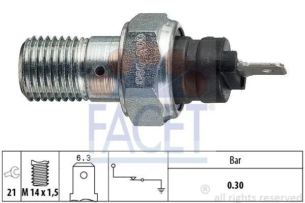 Датчик тиску оливи Lancia Y10 1.1 i.e. fire (156ag) (89-95) (7.0003) Facet FACET 70003 (фото 1)