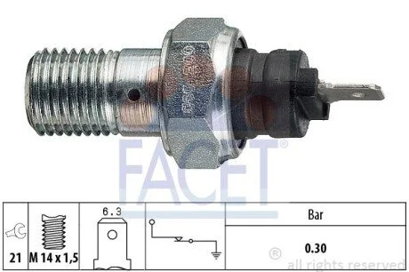 Датчик тиску оливи Lancia Y10 1.1 i.e. fire (156ag) (89-95) (7.0003) Facet FACET 70003