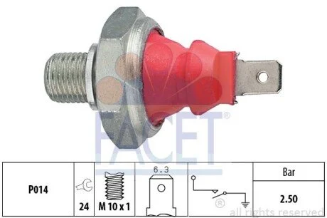 Датчик тиску оливи Audi A8 2.8 (96-02) (7.0111) Facet FACET 70111