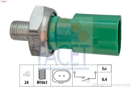 Датчик тиску оливи (0,4bar/2 конт./сірий) Caddy/Crafter/T6/Passat 1.4-2.0TDi 12- (7.0204) Facet FACET 70204