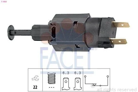Датчик стоп-сигналу Opel Kadett E 84-/Vectra B 95- Facet FACET 7.1050