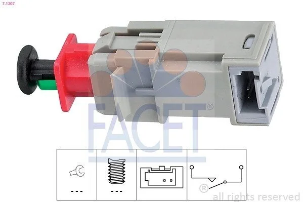 Датчик стоп-сигналу Opel Astra G/H/Combo/Meriva/Vectra C/Zafira A/B 1.0-3.2 98- (7.1207) Facet FACET 71207 (фото 1)