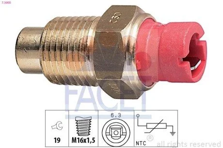 Датчик температури охолоджувальної рідини 2101-2112 (на стрілку) Facet FACET 7.3000