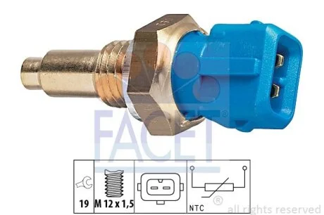 Датчик температури охолоджуючої рідини FACET 7.3143