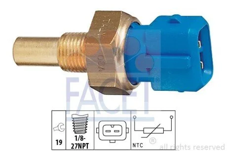 Датчик температури Fiesta 1.3i 95-02/ Transit 2.5 TD/D 88-00 (7.3156) Facet FACET 73156