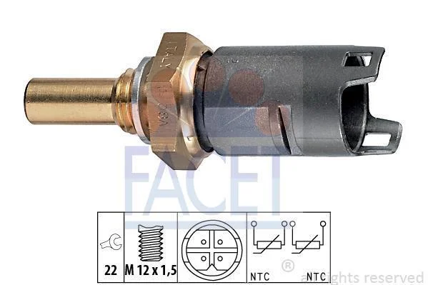 Датчик температури BMW 5 E39 (95-), 7 E38 (95-), X5 E53 (00-) (7.3274) Facet FACET 73274 (фото 1)