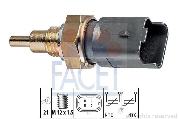Датчик температуры Alfa romeo 147 1.6 16v t.spark (937axb1a) (01-10)/Fiat Brava 1.6 16v (182.bu) (99-02) (7.3286) Facet FACET 73286 (фото 1)