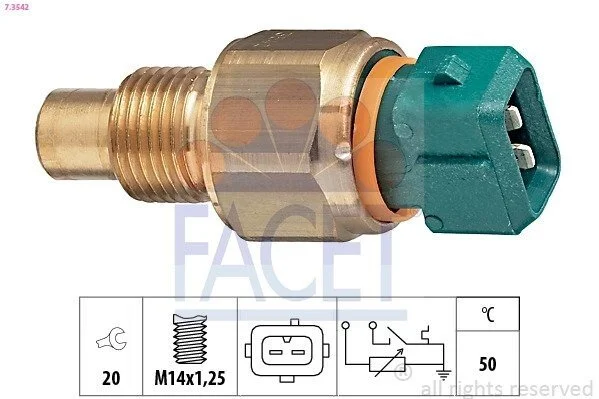 Датчик вмикання вентилятора Ducato/Jumper 1.9D/Berlingo (7.3542) Facet FACET 73542 (фото 1)