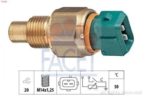 Датчик вмикання вентилятора Ducato/Jumper 1.9D/Berlingo (7.3542) Facet FACET 73542