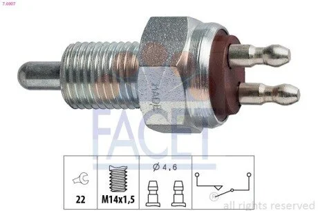 Датчик заднього ходу Ford Escort/Sierra/Orion/Transit 1.3i-2.5D 78-93 (7.6007) Facet FACET 76007