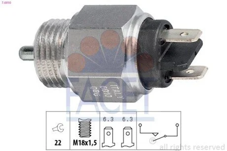 Датчик заднього ходу Audi 100/200/80/90/ VW Golf/Passat/Polo 1.0-3.6 74-94 (7.6010) Facet FACET 76010