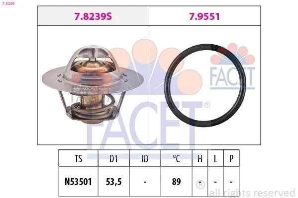 Термостат (з прокладкою) Kangoo 1.9D/Master 1.9dTi 00> (7.8239) Facet FACET 78239 (фото 1)