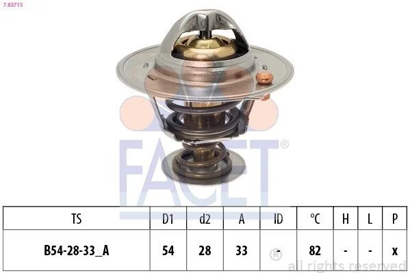 Термостат Hyundai Santa fe iii 2.4 (12-15) (7.8371S) Facet FACET 78371S (фото 1)