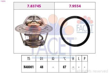 Термостат Ланос/Нексія 8V Facet FACET 78374