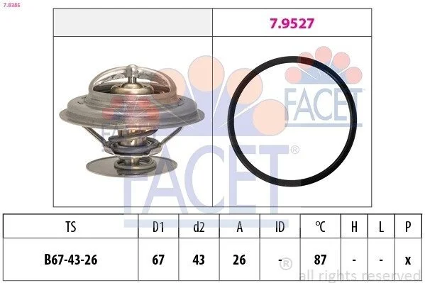 Термостат T4/LT 2.5TDI/Passat B2/Audi 100/A6 (7.8385) Facet FACET 78385 (фото 1)