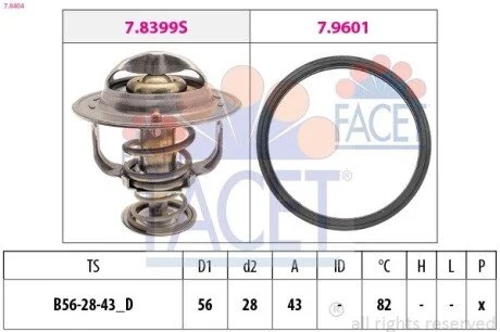 Термостат Mitsubishi Colt vi 1.5 czt (05-12) (7.8404) Facet FACET 78404