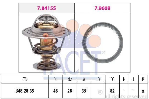 Термостат Hyundai Getz (02-), i10 (07-)/KIA Picanto (04-) 1.0i, 1.1i (7.8415) Facet FACET 78415 (фото 1)