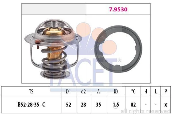 Термостат Honda Accord VIII, Civic VII, VIII, IX, Cr-V II, III, Jazz I, II (7.8493) Facet FACET 78493 (фото 1)
