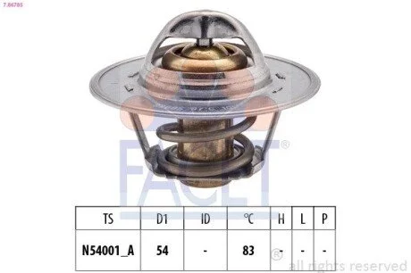 Термостат Skoda Roomster 1.4 (06-15) (7.8678S) Facet FACET 78678S