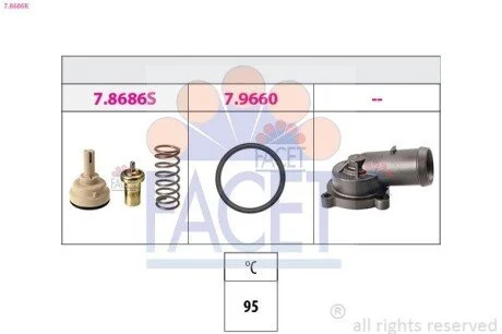 Термостат Vw Eos 1.4 tsi (08-15) (7.8686K) Facet FACET 78686K