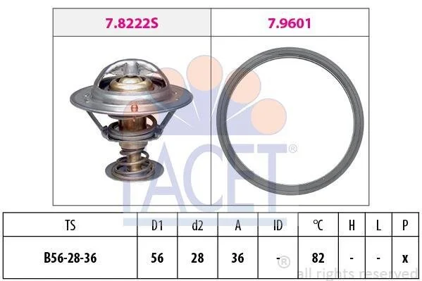 Термостат Mitsubishi Lancer 2.0 evo x (cz4a) (08-16) (7.8728) Facet FACET 78728 (фото 1)