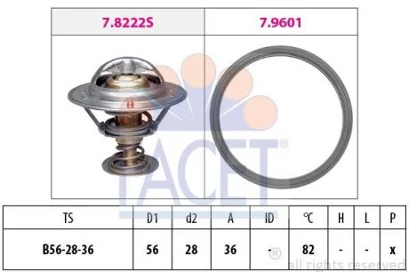 Термостат Mitsubishi Lancer 2.0 evo x (cz4a) (08-16) (7.8728) Facet FACET 78728