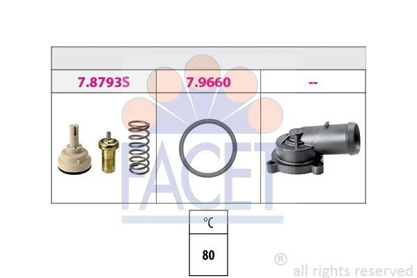 Термостат Vw Touran 1.4 tsi ecofuel (10-15) (7.8793K) Facet FACET 78793K (фото 1)