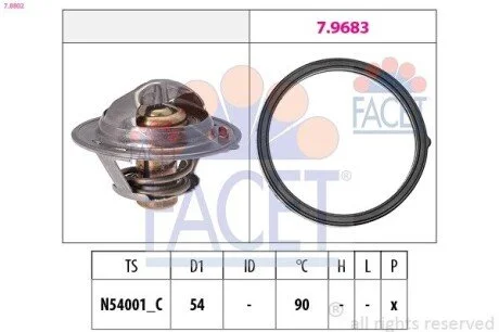 Термостат Hyundai Elantra 1.6 crdi (11-15) (7.8802) Facet FACET 78802