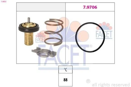 Термостат Fiat Ducato 2.0-2.3 D 11-> (7.8822) Facet FACET 78822
