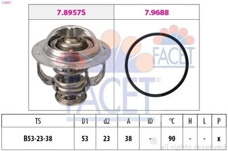 Термостат Vw Beetle 2.0 tsi (12-) (7.8957) Facet FACET 78957