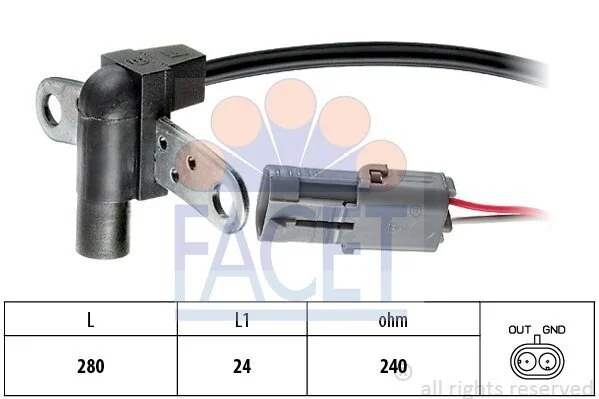 Датчик обертів коленвала Renault 19,LAGUNA, MEGANE 1.2-2.0 88- (9.0023) Facet FACET 90023 (фото 1)